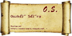 Oszkó Sára névjegykártya