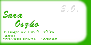 sara oszko business card